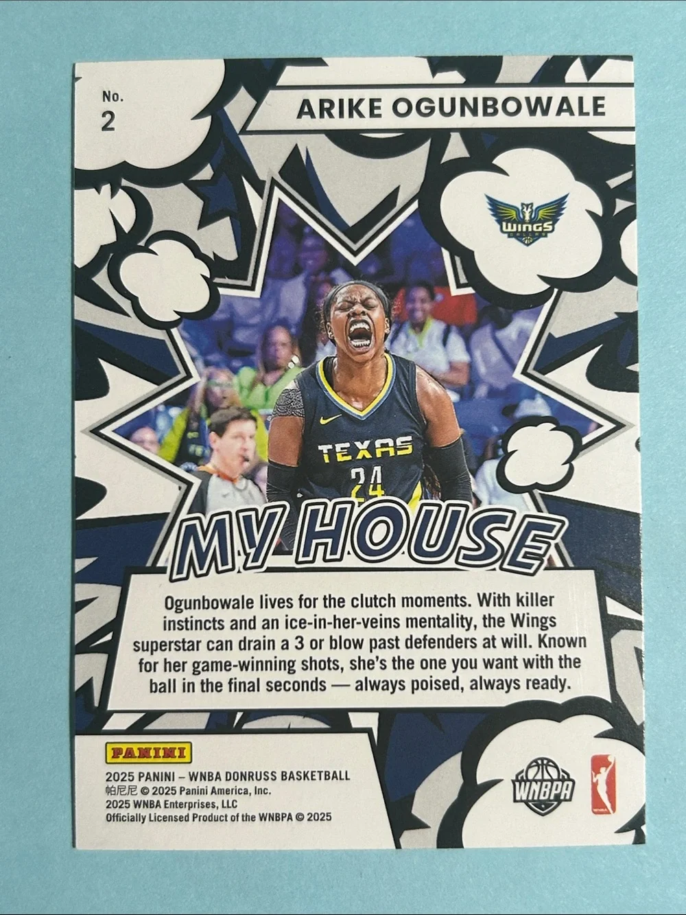 Arike Ogunbowale, Dallas Wings 2025 Panini WNBA My House Press Proof Blue #2